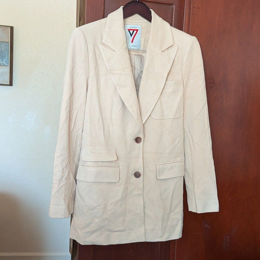 Minimalist Quiet Luxury Belted Blazer Jacket Office Siren Corduroy Peacebird L